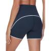imageTHE GYM PEOPLE Womens High Waisted Workout Shorts Stretchy Breathable Dolphin Split Running Yoga Lounge ShortsNavy Blue