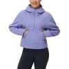 imageTHE GYM PEOPLE Womens Hoodies Half Zip Long Sleeve Fleece Crop Pullover Sweatshirts with Pockets Thumb HoleLavender Purple