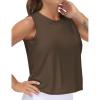 imageTHE GYM PEOPLE Womens Workout Tops in Ice Silk Quick Dry SleevelessBrown