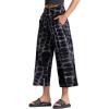 imageTHE GYM PEOPLE Womens Yoga Pants with Pockets and Tummy Control High Waist in Flare CropGreyWhiteBlack