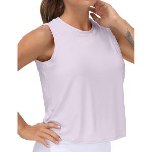 imageTHE GYM PEOPLE Womens Workout Tops in Ice Silk Quick Dry SleevelessPink Purple