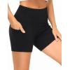 imageTHE GYM PEOPLE 2 Pack Womens High Waist Workout Shorts with Deep Pockets Tummy Control Running Yoga ShortsBlackBlack