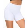 imageTHE GYM PEOPLE 2 Pack Womens High Waist Workout Shorts with Deep Pockets Tummy Control Running Yoga ShortsBlackWhite