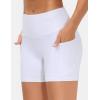 imageTHE GYM PEOPLE 2 Pack Womens High Waist Workout Shorts with Deep Pockets Tummy Control Running Yoga ShortsBlackWhite