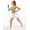 imageTHE GYM PEOPLE 2 Pack Womens High Waist Workout Shorts with Deep Pockets Tummy Control Running Yoga ShortsBlackWhite
