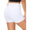 imageTHE GYM PEOPLE 2 Pack Womens High Waist Workout Shorts with Deep Pockets Tummy Control Running Yoga ShortsBlackWhite