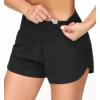 imageTHE GYM PEOPLE 2 Pack Womens High Waisted Running Shorts with Zipper Pockets Liner Quick Dry Athletic Workout ShortsBlackBlack
