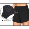 imageTHE GYM PEOPLE 2 Pack Womens High Waisted Running Shorts with Zipper Pockets Liner Quick Dry Athletic Workout ShortsBlackBlack