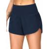 imageTHE GYM PEOPLE 2 Pack Womens High Waisted Running Shorts with Zipper Pockets Liner Quick Dry Athletic Workout ShortsBlackBlue