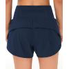 imageTHE GYM PEOPLE 2 Pack Womens High Waisted Running Shorts with Zipper Pockets Liner Quick Dry Athletic Workout ShortsBlackBlue