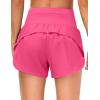 imageTHE GYM PEOPLE 2 Pack Womens High Waisted Running Shorts with Zipper Pockets Liner Quick Dry Athletic Workout ShortsBlackBright Pink