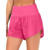 imageTHE GYM PEOPLE 2 Pack Womens High Waisted Running Shorts with Zipper Pockets Liner Quick Dry Athletic Workout ShortsBlackBright Pink