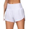 imageTHE GYM PEOPLE 2 Pack Womens High Waisted Running Shorts with Zipper Pockets Liner Quick Dry Athletic Workout ShortsBlackWhite
