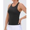 imageTHE GYM PEOPLE Racerback Workout Tank Tops for Women Slim Fit Sleeveless Basic Athletic Running Yoga ShirtsBlack