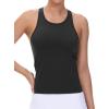 imageTHE GYM PEOPLE Racerback Workout Tank Tops for Women Slim Fit Sleeveless Basic Athletic Running Yoga ShirtsBlack