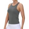 imageTHE GYM PEOPLE Racerback Workout Tank Tops for Women Slim Fit Sleeveless Basic Athletic Running Yoga ShirtsDark Grey