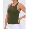 imageTHE GYM PEOPLE Racerback Workout Tank Tops for Women Slim Fit Sleeveless Basic Athletic Running Yoga ShirtsDark Olive