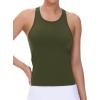 imageTHE GYM PEOPLE Racerback Workout Tank Tops for Women Slim Fit Sleeveless Basic Athletic Running Yoga ShirtsDark Olive