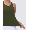 imageTHE GYM PEOPLE Racerback Workout Tank Tops for Women Slim Fit Sleeveless Basic Athletic Running Yoga ShirtsDark Olive