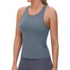 imageTHE GYM PEOPLE Racerback Workout Tank Tops for Women Slim Fit Sleeveless Basic Athletic Running Yoga ShirtsGreen Blue
