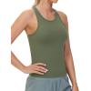 imageTHE GYM PEOPLE Racerback Workout Tank Tops for Women Slim Fit Sleeveless Basic Athletic Running Yoga ShirtsOlive Green
