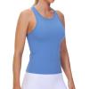 imageTHE GYM PEOPLE Racerback Workout Tank Tops for Women Slim Fit Sleeveless Basic Athletic Running Yoga ShirtsSea Blue