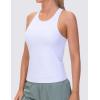 imageTHE GYM PEOPLE Racerback Workout Tank Tops for Women Slim Fit Sleeveless Basic Athletic Running Yoga ShirtsWhite