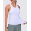 imageTHE GYM PEOPLE Racerback Workout Tank Tops for Women Slim Fit Sleeveless Basic Athletic Running Yoga ShirtsWhite