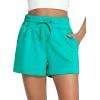 imageTHE GYM PEOPLE Womens Drawstring Sweat Shorts High Waisted Summer Workout Lounge Shorts with PocketsLake Green