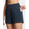 imageTHE GYM PEOPLE Womens Drawstring Sweat Shorts High Waisted Summer Workout Lounge Shorts with PocketsNavy Blue