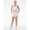imageTHE GYM PEOPLE Womens Drawstring Sweat Shorts Soft Comfy Dolphin Workout Running Lounge Shorts with PocketsHeather White