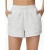 imageTHE GYM PEOPLE Womens Drawstring Sweat Shorts Soft Comfy Dolphin Workout Running Lounge Shorts with PocketsHeather White