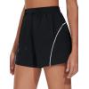 imageTHE GYM PEOPLE Womens High Waist Running Shorts with Pockets Loose Fit Lightweight Workout Yoga Athletic TracksBlack
