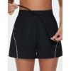 imageTHE GYM PEOPLE Womens High Waist Running Shorts with Pockets Loose Fit Lightweight Workout Yoga Athletic TracksBlack
