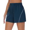 imageTHE GYM PEOPLE Womens High Waist Running Shorts with Pockets Loose Fit Lightweight Workout Yoga Athletic TracksBlue