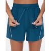 imageTHE GYM PEOPLE Womens High Waist Running Shorts with Pockets Loose Fit Lightweight Workout Yoga Athletic TracksDark Blue Green