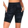 imageTHE GYM PEOPLE Womens High Waist Workout Shorts Stretchy Tummy Control Yoga Biker Running Shorts with PocketsBlack Camo