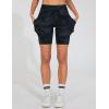 imageTHE GYM PEOPLE Womens High Waist Workout Shorts Stretchy Tummy Control Yoga Biker Running Shorts with PocketsBlack Camo