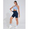imageTHE GYM PEOPLE Womens High Waist Workout Shorts Stretchy Tummy Control Yoga Biker Running Shorts with PocketsBlue