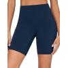 imageTHE GYM PEOPLE Womens High Waist Workout Shorts Stretchy Tummy Control Yoga Biker Running Shorts with PocketsBlue