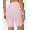 imageTHE GYM PEOPLE Womens High Waist Workout Shorts Stretchy Tummy Control Yoga Biker Running Shorts with PocketsLight Pink