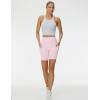imageTHE GYM PEOPLE Womens High Waist Workout Shorts Stretchy Tummy Control Yoga Biker Running Shorts with PocketsLight Pink