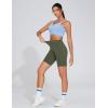 imageTHE GYM PEOPLE Womens High Waist Workout Shorts Stretchy Tummy Control Yoga Biker Running Shorts with PocketsOlive Green