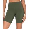 imageTHE GYM PEOPLE Womens High Waist Workout Shorts Stretchy Tummy Control Yoga Biker Running Shorts with PocketsOlive Green
