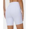 imageTHE GYM PEOPLE Womens High Waist Workout Shorts Stretchy Tummy Control Yoga Biker Running Shorts with PocketsWhite