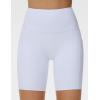 imageTHE GYM PEOPLE Womens High Waist Workout Shorts Stretchy Tummy Control Yoga Biker Running Shorts with PocketsWhite