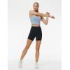 imageTHE GYM PEOPLE Womens High Waist Yoga Shorts 5quot Stretchy Tummy Control Biker Workout Running Short with Side PocketsBlack