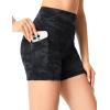 imageTHE GYM PEOPLE Womens High Waist Yoga Shorts 5quot Stretchy Tummy Control Biker Workout Running Short with Side PocketsBlack Camo