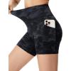 imageTHE GYM PEOPLE Womens High Waist Yoga Shorts 5quot Stretchy Tummy Control Biker Workout Running Short with Side PocketsBlack Camo