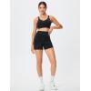 imageTHE GYM PEOPLE Womens High Waist Yoga Shorts 5quot Stretchy Tummy Control Biker Workout Running Short with Side PocketsBlack Camo